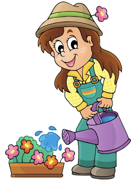  girl watering plants